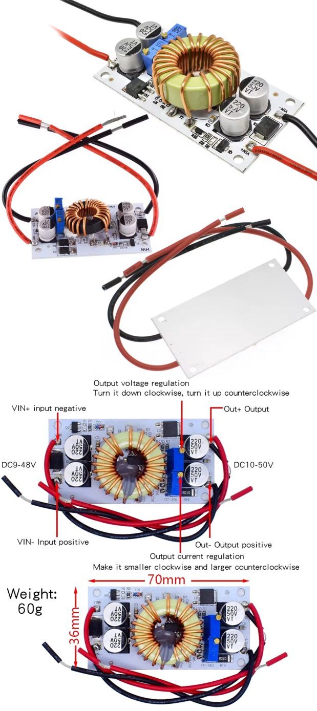 Fuente Dc-Dc.Step Up-12V a 12-50V. 10A